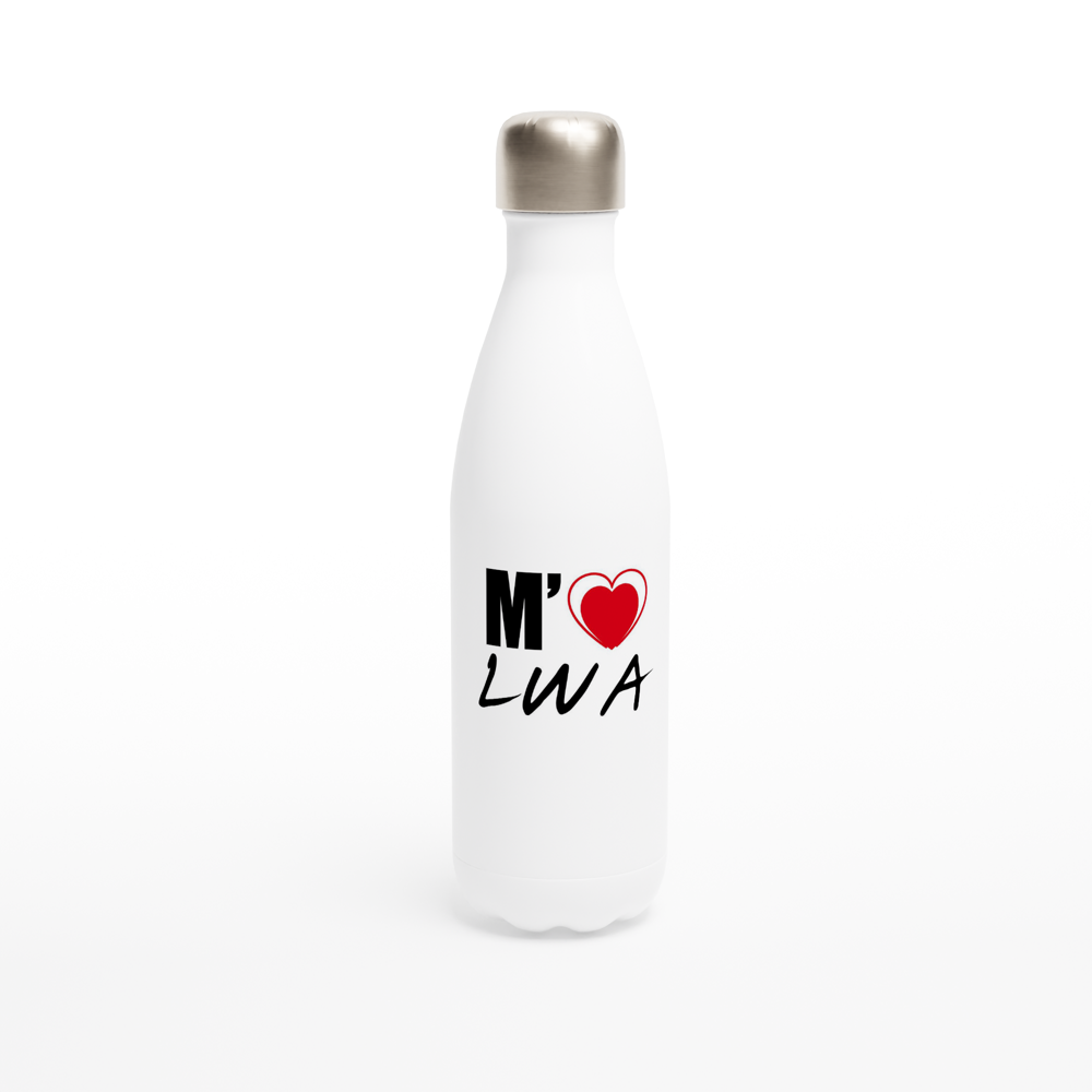 White 17oz Stainless Steel Water Bottle