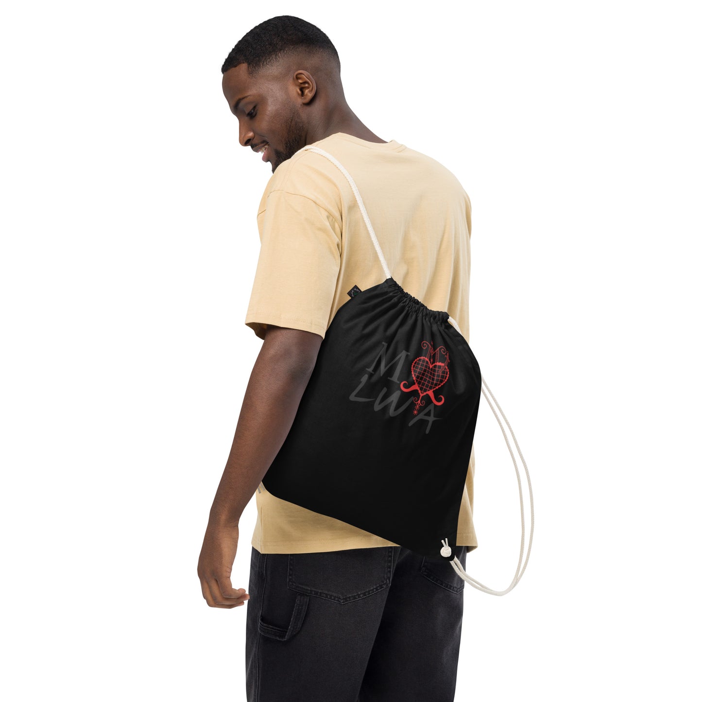 I love lwa Organic cotton drawstring bag