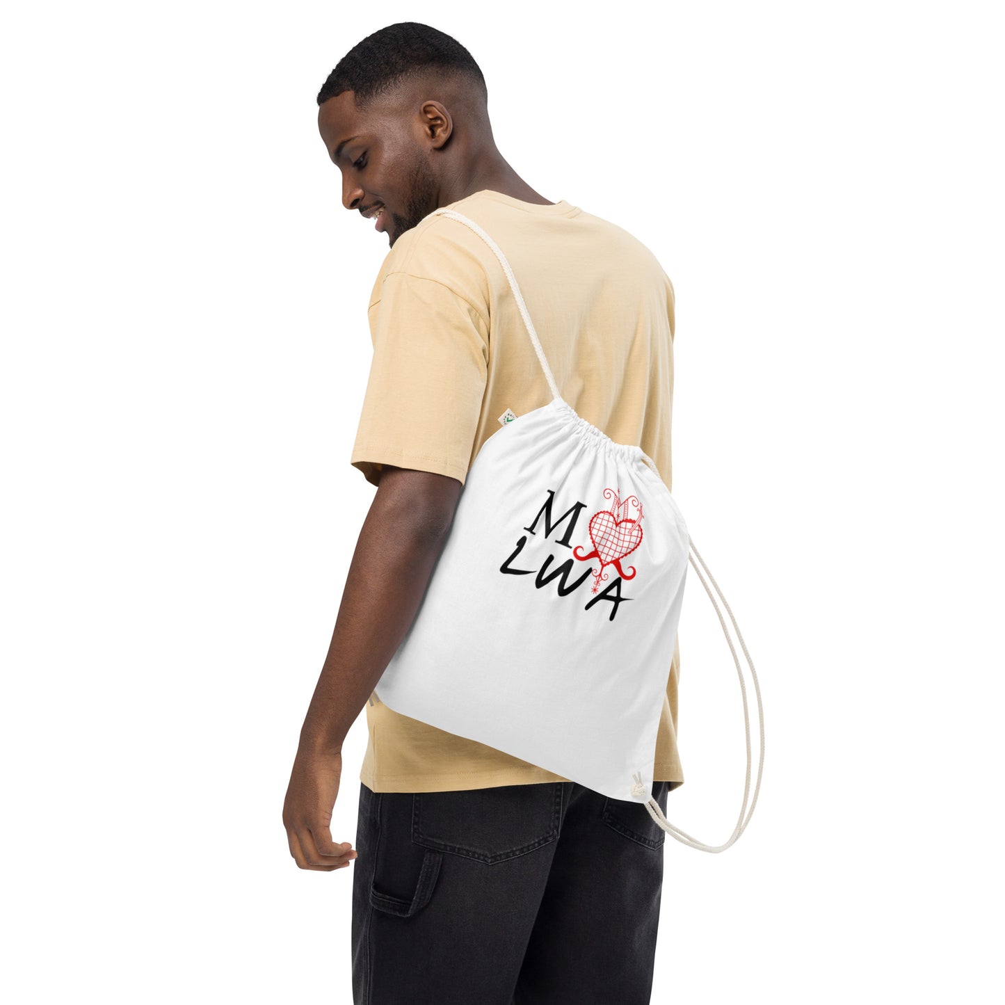 I love lwa Organic cotton drawstring bag