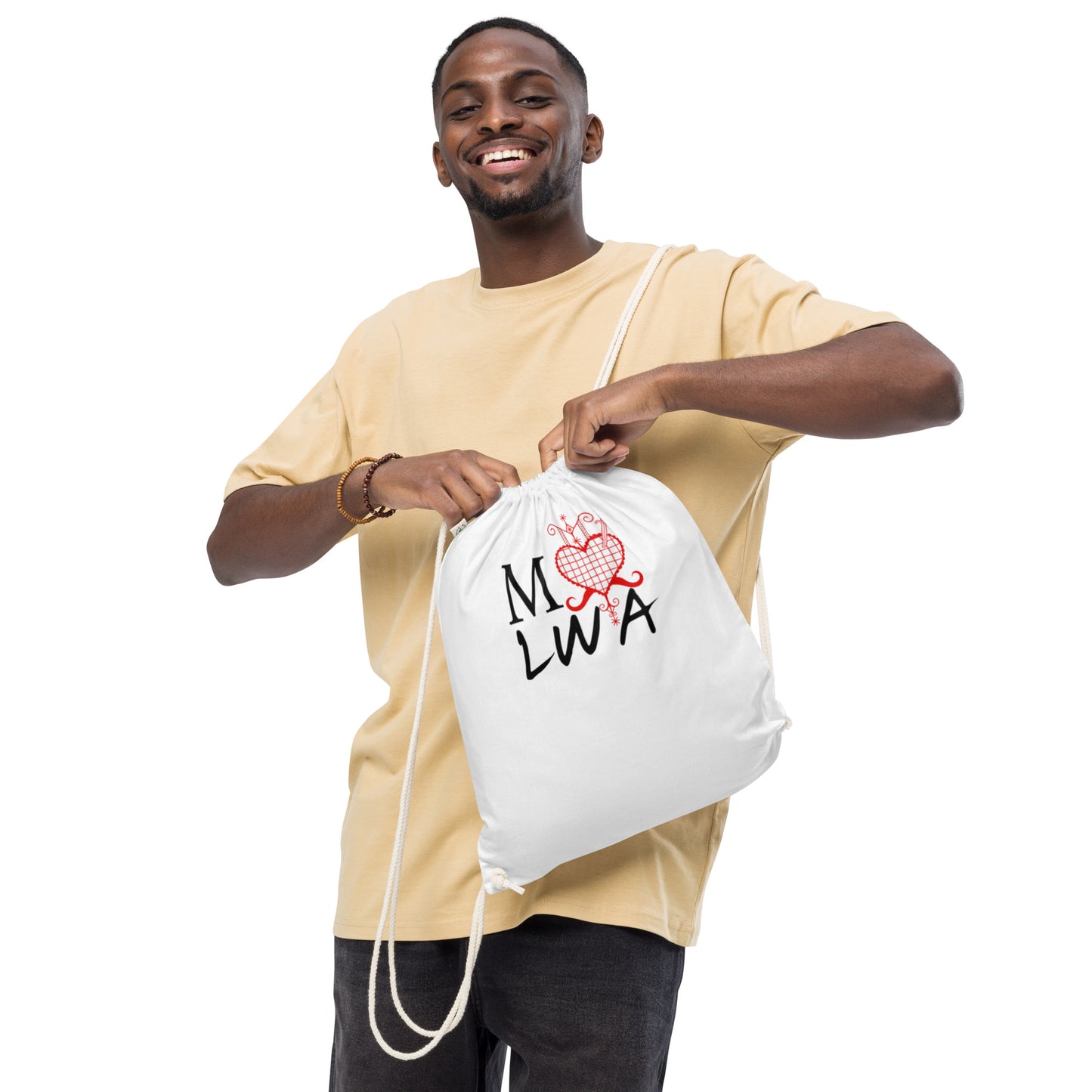 I love lwa Organic cotton drawstring bag