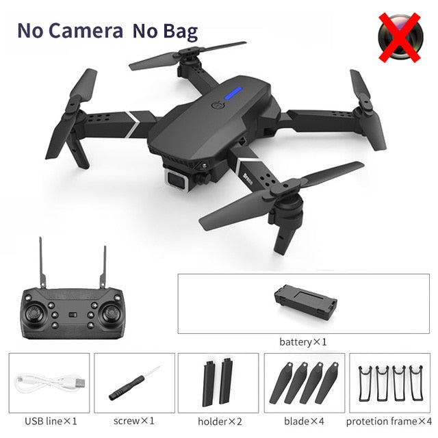 XKJ 2021 New E88 Pro Drone With Wide Angle HD 4K 1080P Dual Camera Height Hold Wifi RC Foldable Quadcopter Dron Gift Toy